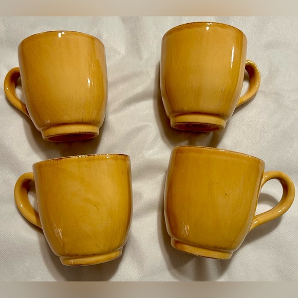 COPY - 4 discontinued, Pier 1, ceramic, Toscana Gold/yellow mugs. 4.5”H. Made i… - Picture 1 of 4